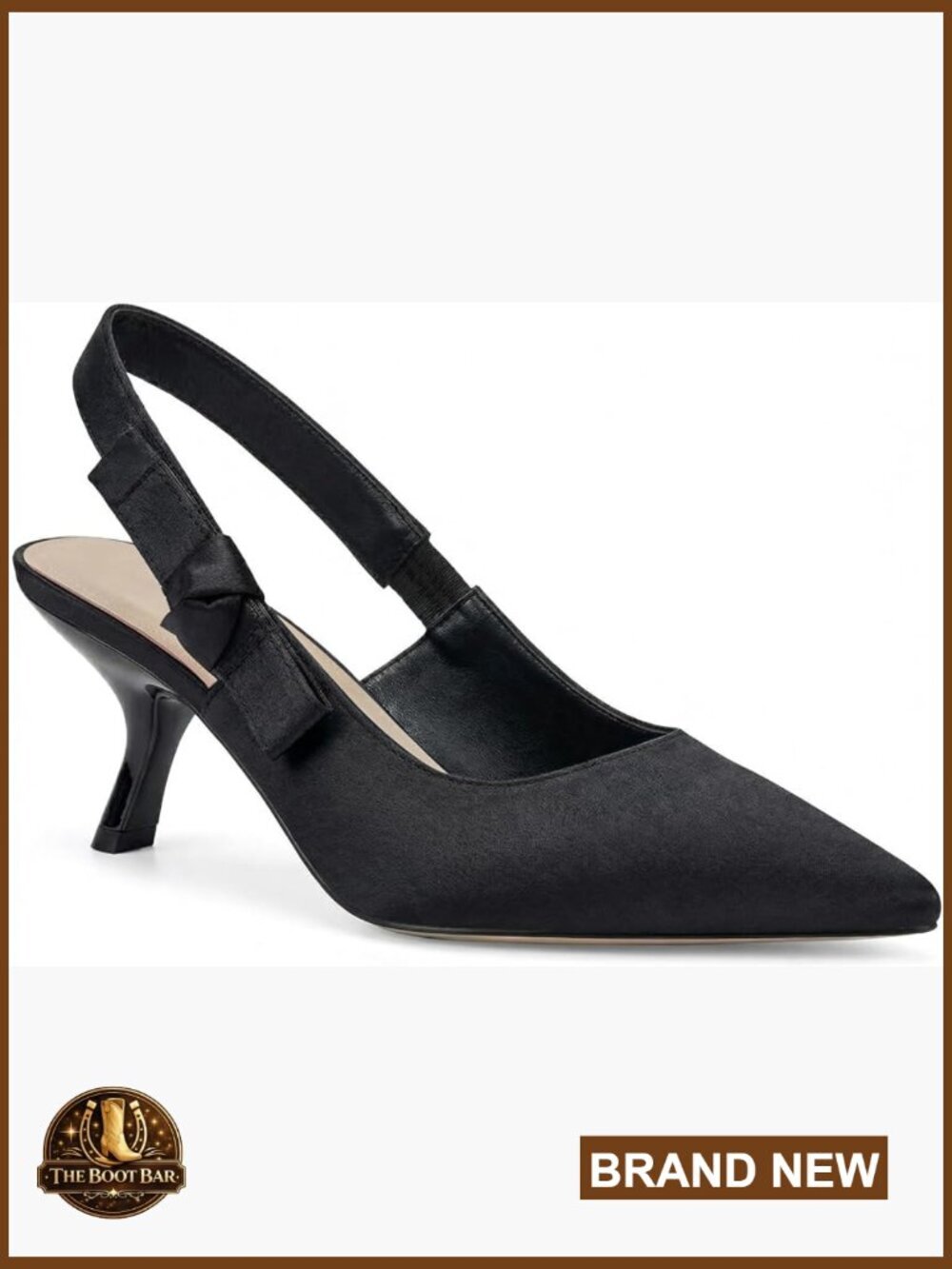 Slingback Kitten Heels Closed Pointed Toe Bowknot Knitted Slip On Pumps